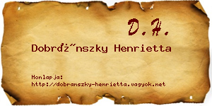 Dobránszky Henrietta névjegykártya