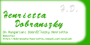henrietta dobranszky business card